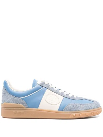 Valentino Upvillage Suede-trimmed Leather Sneakers