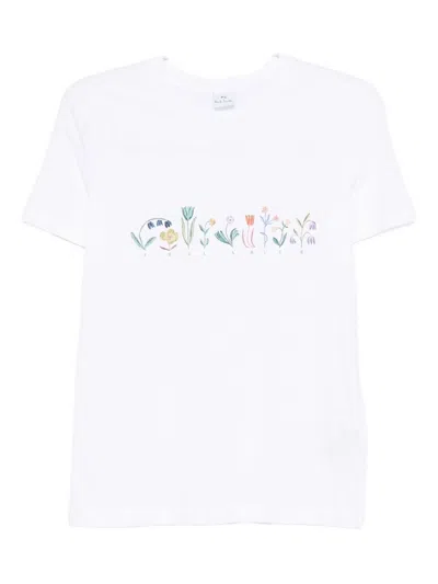 Ps By Paul Smith Ps Paul Smith Bloom Print Cotton T-shirt In White