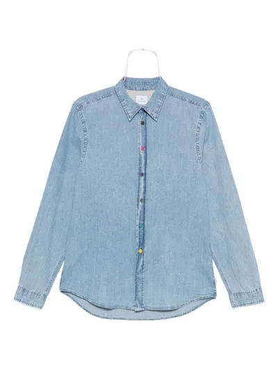 Ps By Paul Smith Men's Shirts Clear Blue In Blue