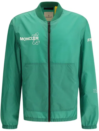 Moncler Genius Moncler X Fragment Hiroshi Fujiwara Ostria Bomber Jacket With Zip Closure In Green