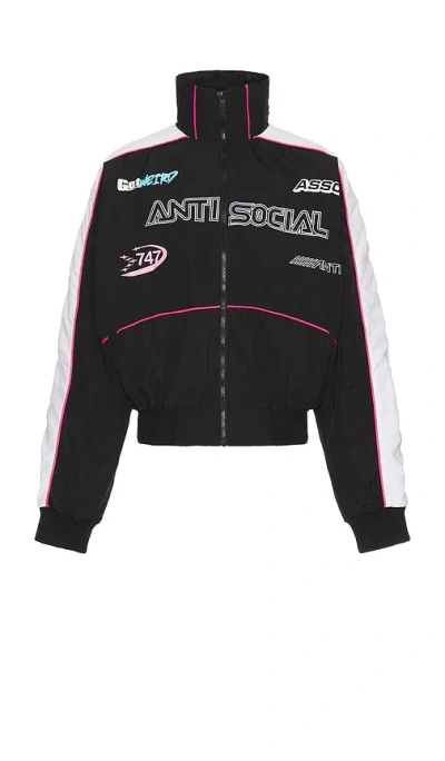 Anti Social Social Club Racing Track Jacket In Black