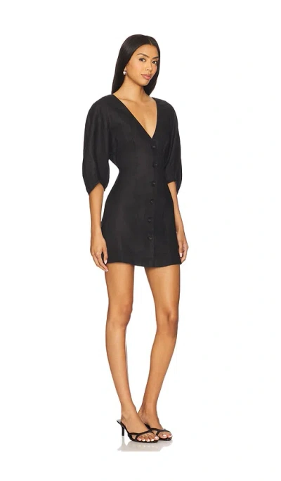Camila Coelho Lino Mini Dress In Black