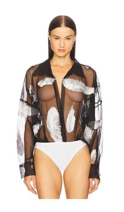Norma Kamali Super Oversized Boyfriend Shirt Flared Mini Dress In Multi