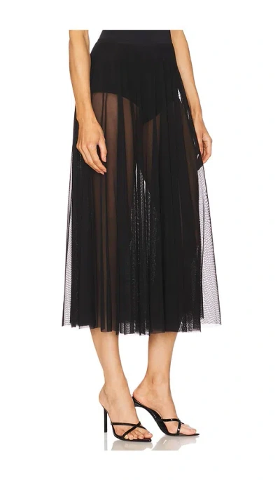 Norma Kamali Flared Skirt To Midcalf With Panty Black In Black