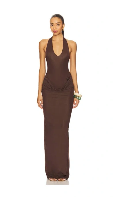 Maygel Coronel Semi-transparent Conto Maxi Dress