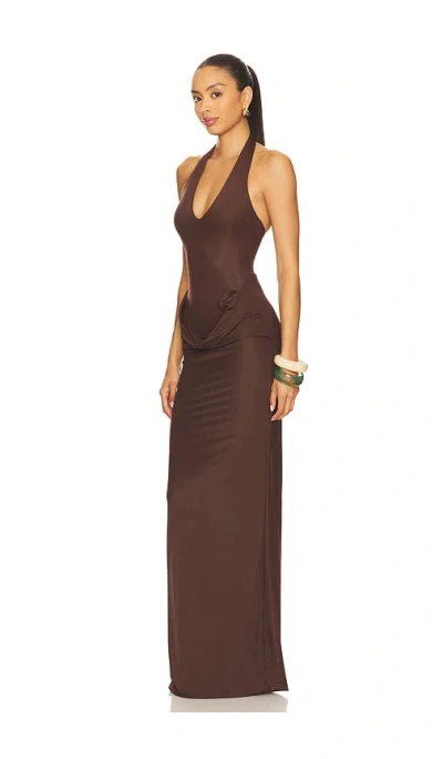 Maygel Coronel Semi-transparent Conto Maxi Dress