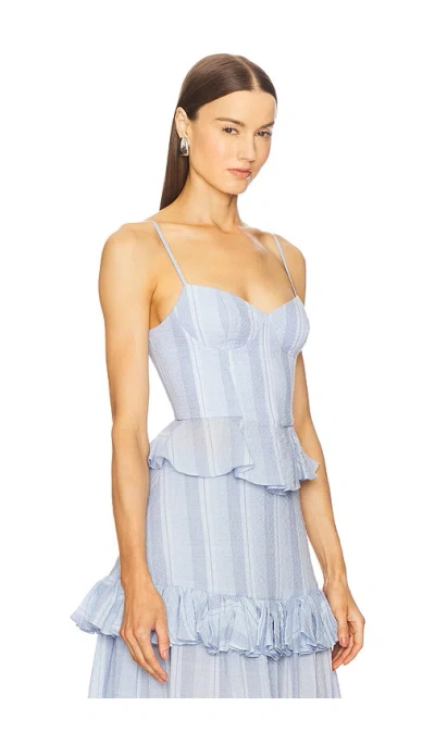 Prabal Gurung Bralette Corset With Peplum In Blue