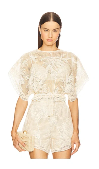 Patbo Joy Lace Top In Neutral