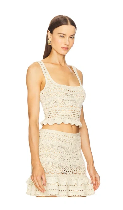 Retroféte Damira Crochet Top In Neutral