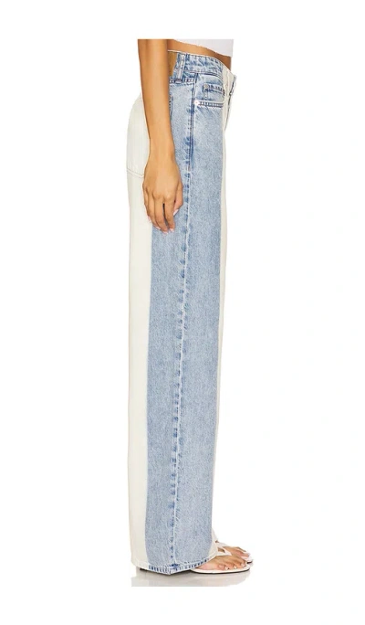 Rag & Bone Featherweight Logan Mid-rise Wide Leg Jeans Bleached Stripe In White