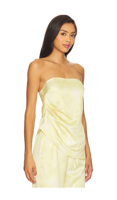 Sndys Satin Bandeau Asymmetric Hem Top