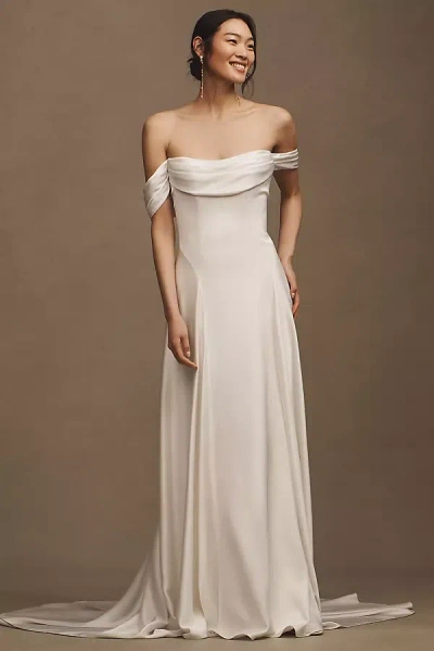 Jenny Yoo Jenny By  Lee Satin Off-the-shoulder A-line Wedding Gown