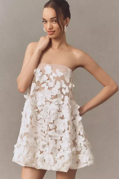 Dress The Population Sachi Sleeveless Butterfly Bubble Mini Dress In White