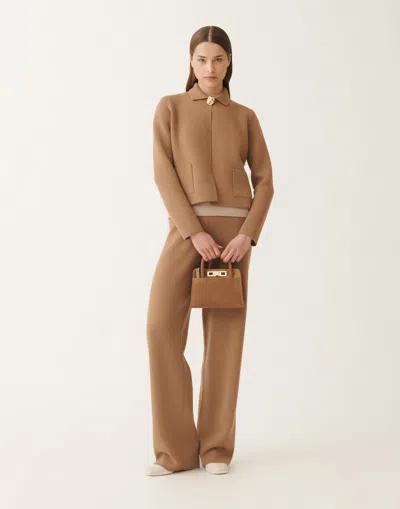 Fabiana Filippi Merino Wool Jacket In Brown