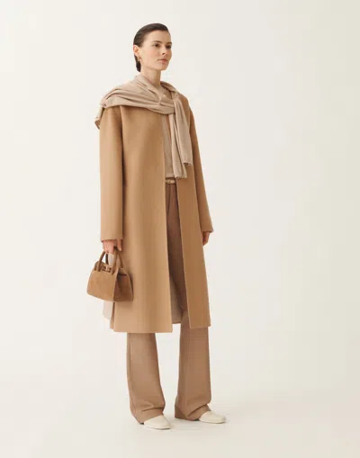 Fabiana Filippi Double Wool Coat In Neutral