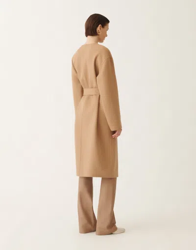 Fabiana Filippi Double Wool Coat In Neutral