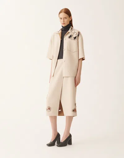 Fabiana Filippi Double Wool Skirt In Neutral