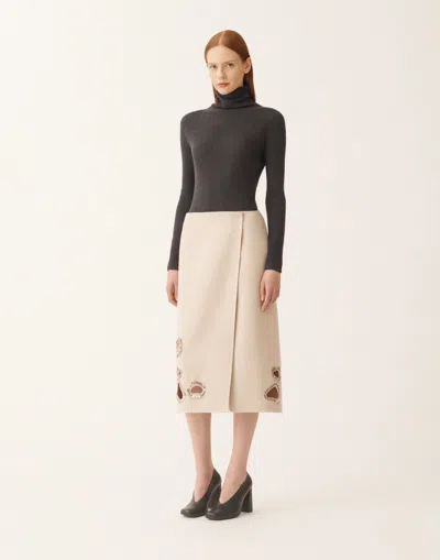 Fabiana Filippi Double Wool Skirt In Neutral