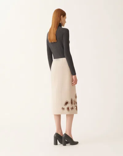 Fabiana Filippi Double Wool Skirt In Neutral