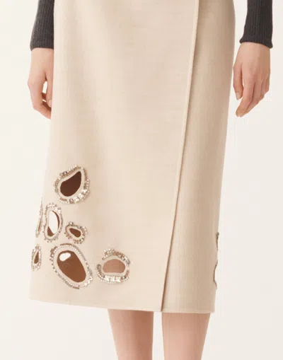 Fabiana Filippi Double Wool Skirt In Neutral