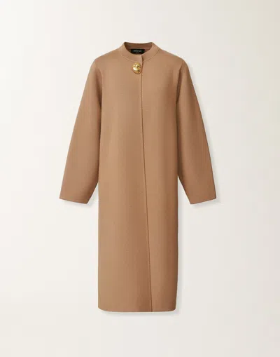 Fabiana Filippi Merino Wool Coat In Brown