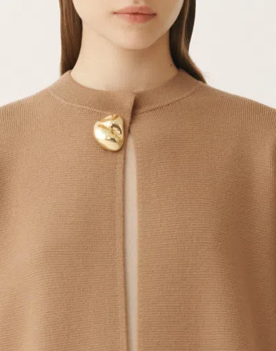 Fabiana Filippi Merino Wool Coat In Brown
