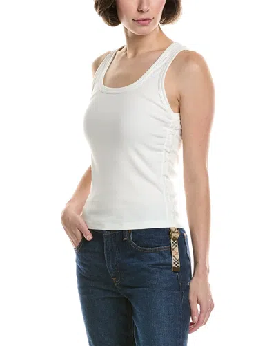 Burberry Check Cotton Tank Top In White