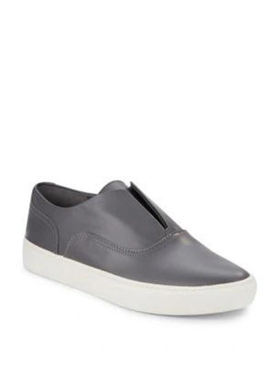 Shop Vince Nelson Leather Slip-on Skate Shoes In Blue