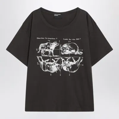Enfants Riches Deprimes Look For The Fifth Black Vintage-effect T-shirt In Black
