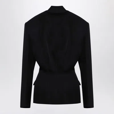 Attico Women's Wool Single-breasted Jacket With Epaulettes In Black