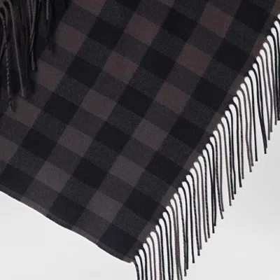 Destin Brown Check And Shawl
