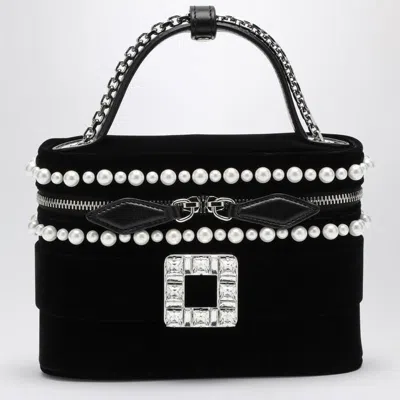 Roger Vivier Velvet Vanity Bag With Beads Rhinestone Buckle