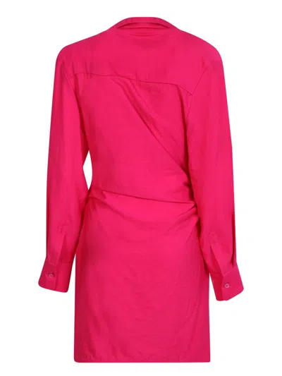 Jacquemus Pleated Mini Dress In Red