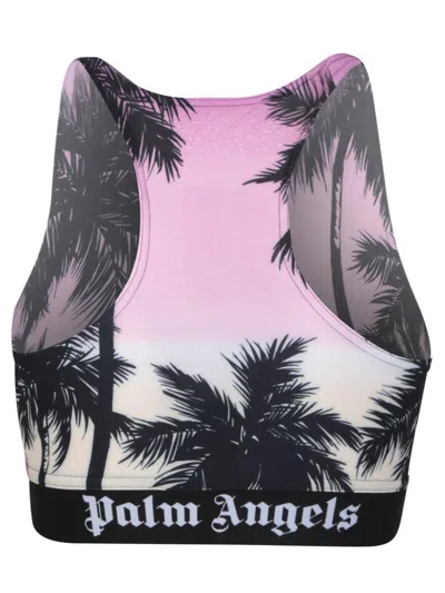 Palm Angels Pink Sunset Logo Sport Top In Multi