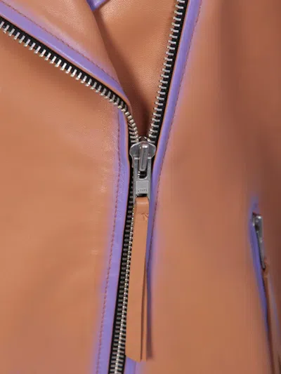 Stand Studio Tan And Lilac Biker Vest In Pink