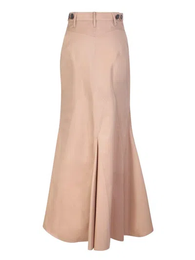 Burberry Woman Maxi Skirt Camel Size 6 Cotton