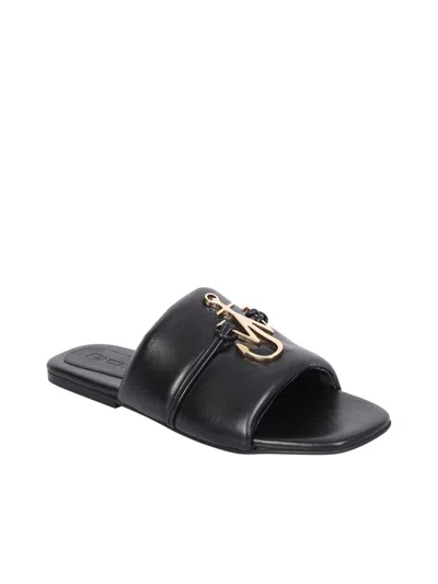 Jw Anderson J. W.anderson Solid Color Faux Leather Sandals With Golden Detail