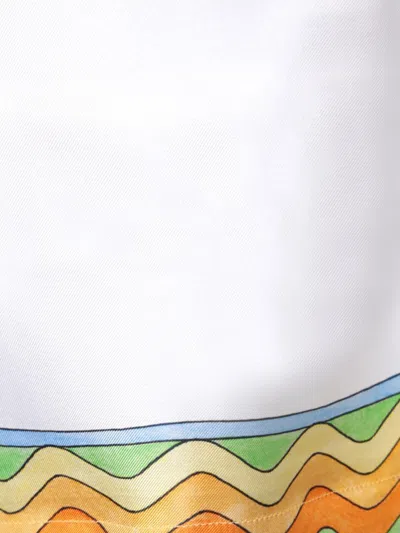 Casablanca Drawstring Silk Shorts In White