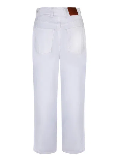Moncler White Cotton Trousers In White