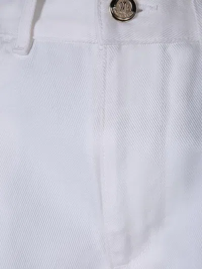Moncler White Cotton Trousers In White