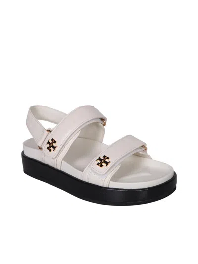 Tory Burch Open Toe White Sandals With Adjustable Strap