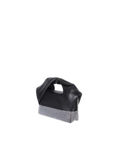 Jw Anderson Twister Midi Bag With Crystals In Black