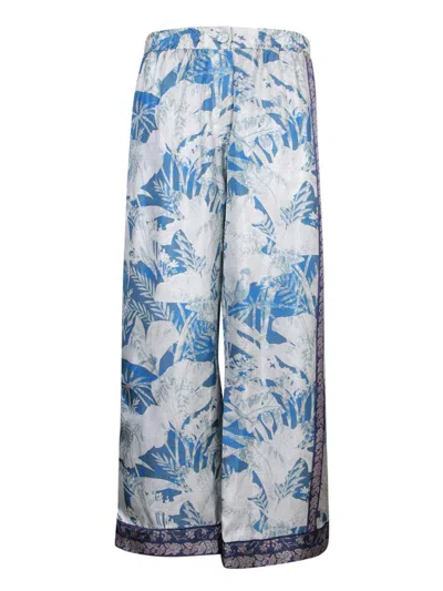 Pierre-louis Mascia Aloe Silk Trousers In Blue