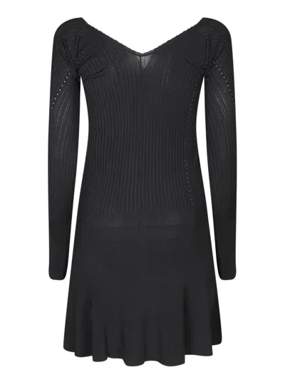 Jacquemus Womens Black Logo-plaque Slim-fit Knitted Mini Dress In Black