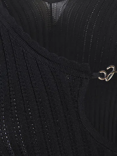 Jacquemus Womens Black Logo-plaque Slim-fit Knitted Mini Dress In Black