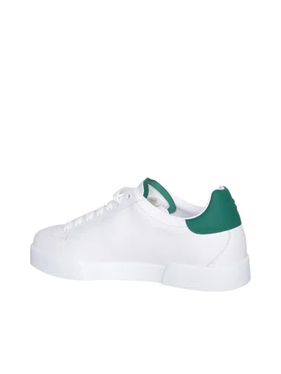 Dolce & Gabbana Calfskin Portofino Sneakers In White