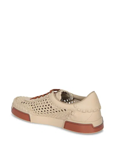 Dolce & Gabbana Cappuccino Leather Portofino Sneakers