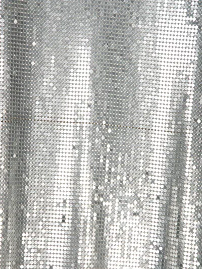 Rabanne Metallic Mesh Tank Top With Side Slits In Silver