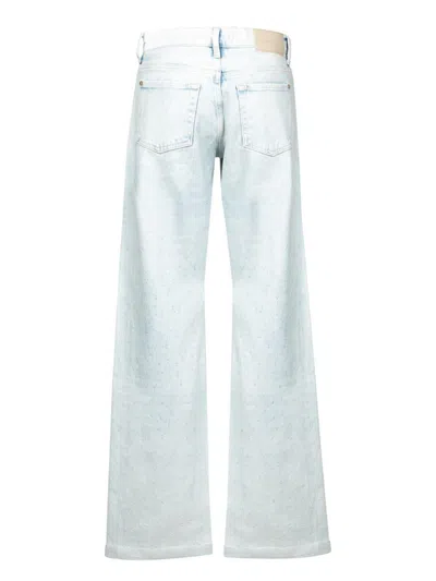7 For All Mankind Relaxed Fit Blue Denim Jeans In Blue