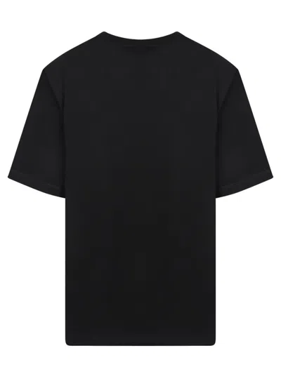 Dsquared2 Loose Fit Black Cotton T-shirt With Vintage Logo In Black